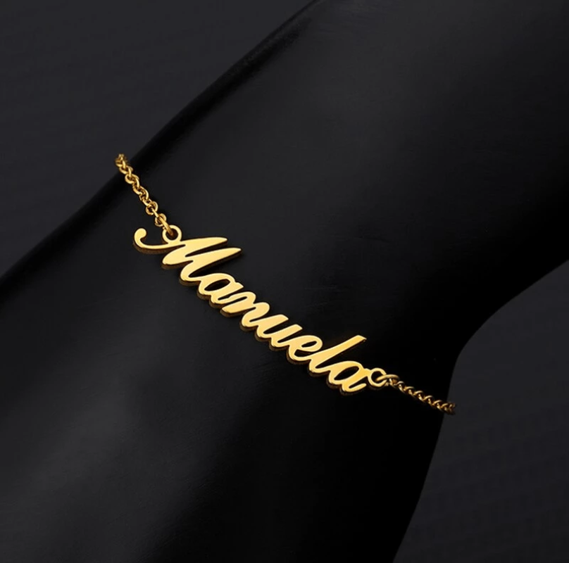 Anklets Custom Name Anklet 18K Gold - DiyosWorld