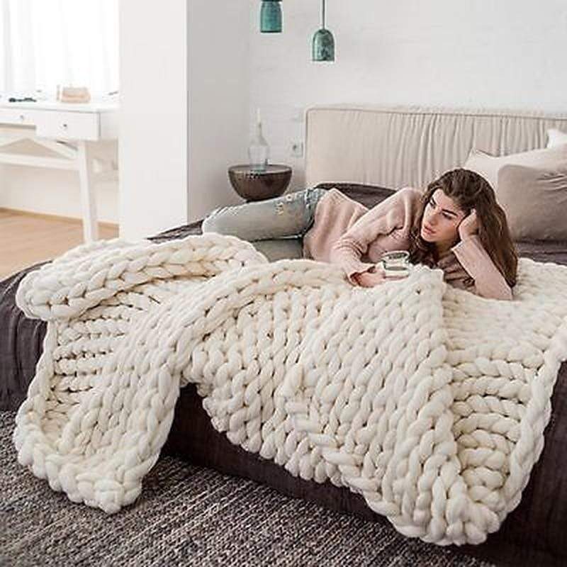 Blankets Premium Homemade Knitted Chunky Blanket - DiyosWorld