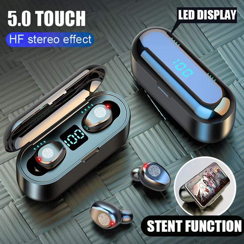 Bluetooth Earphones & Headphones F9 Touch Sensor Earphone Cum Power Bank - DiyosWorld