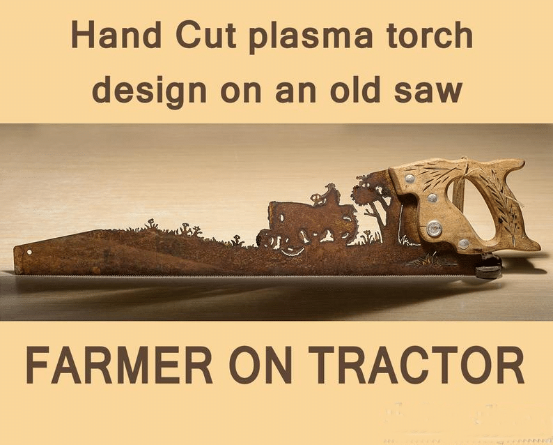 Figurines & Miniatures 🎁Unique Father's Day Gift🎁 -Metal Art Tree - Home Wall Decor FARMER ON TRACTOR - DiyosWorld