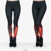 Fire Flame/Piano/Queen Of Hearts Printed Leggings Fire - DiyosWorld