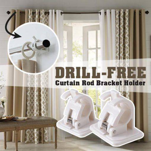 Hooks & Rails Nail free Adjustable Curtain Rod Holders - DiyosWorld