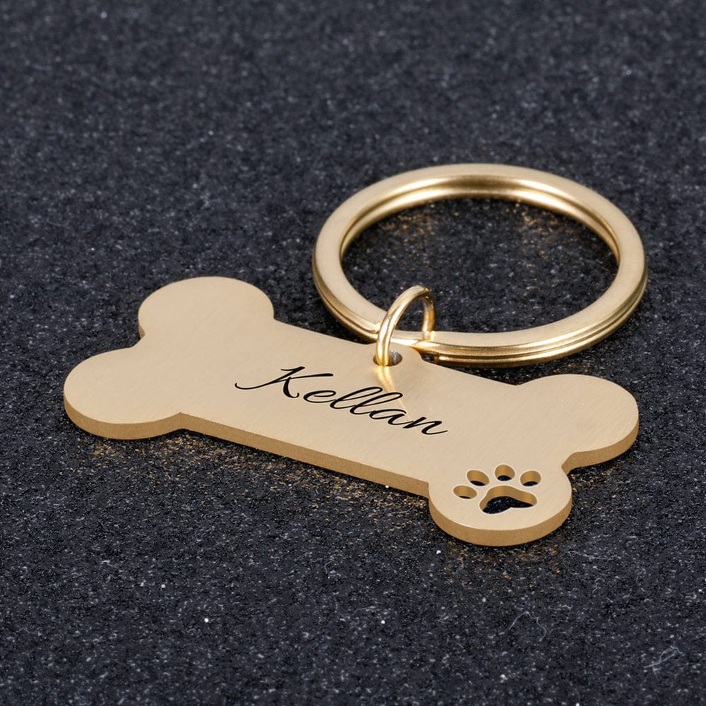 ID Tags Personalised Engraved Collar Pet ID Tag Gold / 40x21mm - DiyosWorld