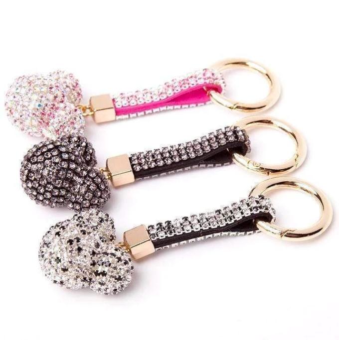 Key Chains Luxury Crystal Cartoon Key Holder Mickey / Pink / Without Bow - DiyosWorld