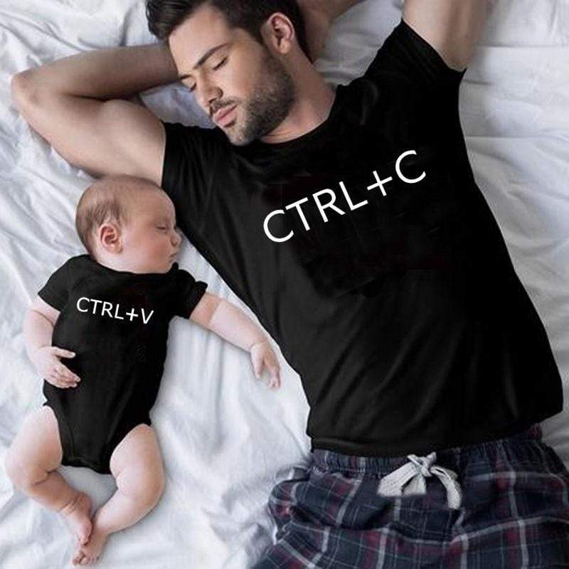 Matching Family Outfits Family Matching Clothes Ctrl+C and Ctrl+V Father Son T Shirt Family Look Dad T Shirt Baby Bodysuit Family Matching Outfits|Matching Family Outfits - DiyosWorld