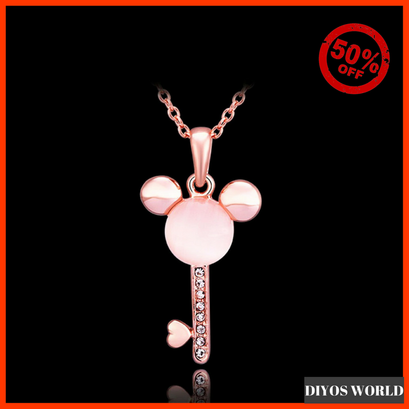 Pendant Necklaces Key Shape Rose Gold Plated Chain Necklace - DiyosWorld