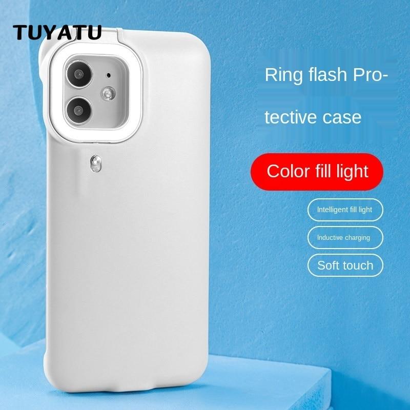 Phone Pouches For Original iphone 12 11 pro max LED Selfie Ring Flash Light Portable Flash Camera Phone Case Cover Flashlight x xs xr 7 8 plus|Phone Pouches| - DiyosWorld
