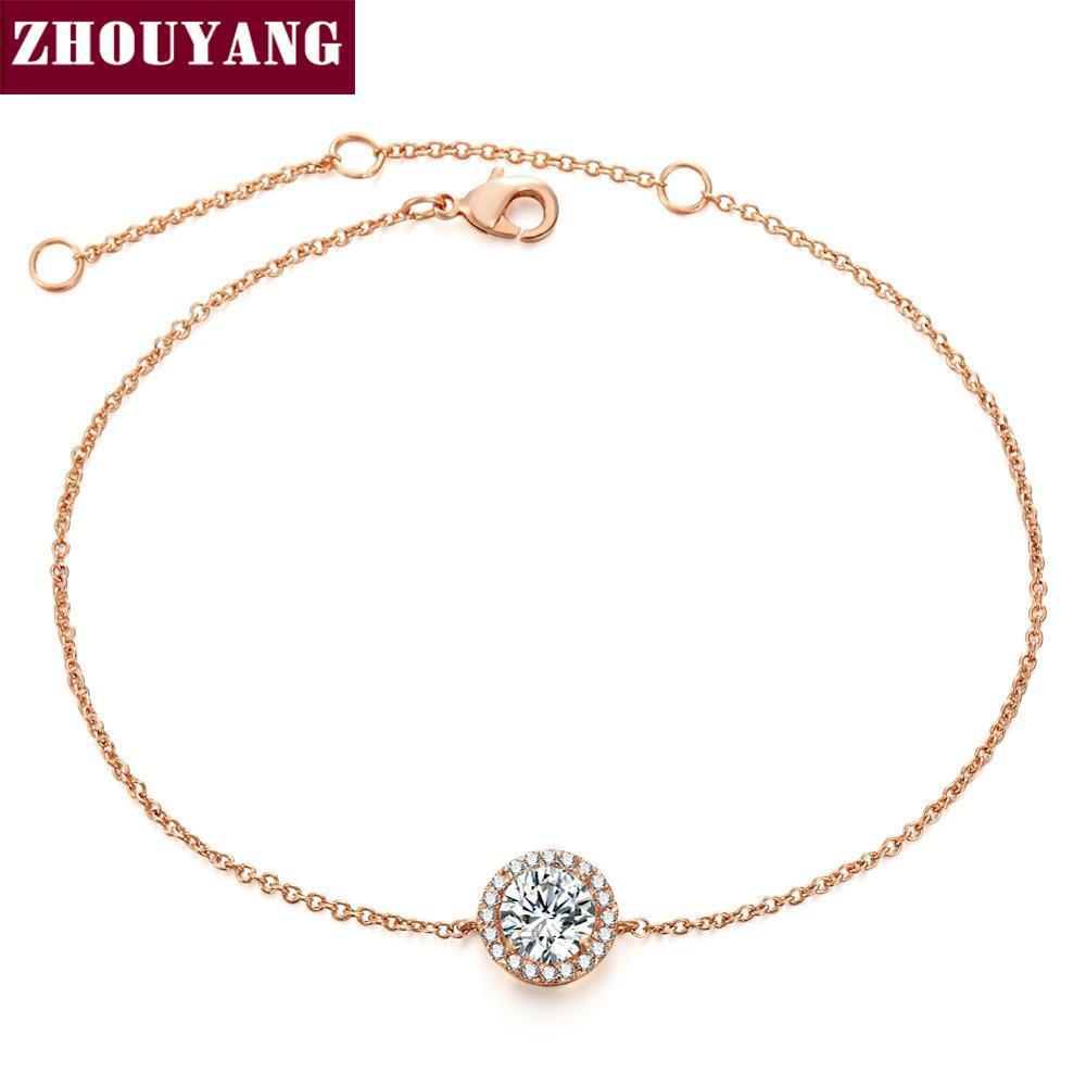 Rose Gold And Platinum Plated Cubic Zirconia Bracelet