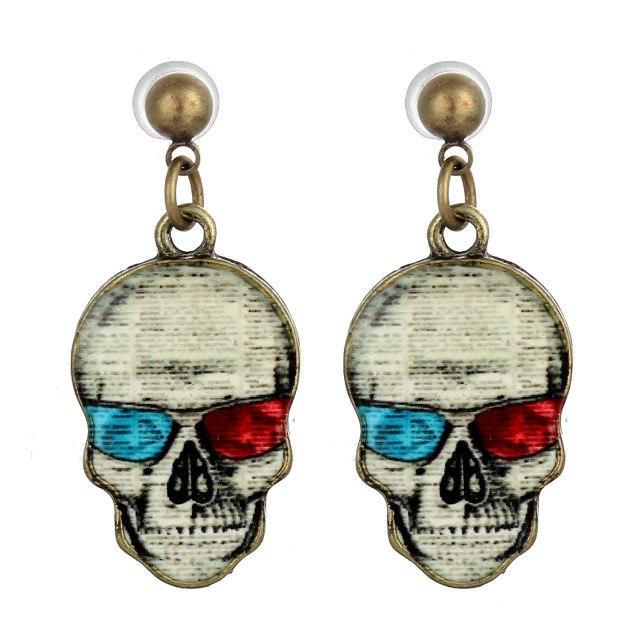 Stud Earrings Unique Skull Earring A1 - DiyosWorld