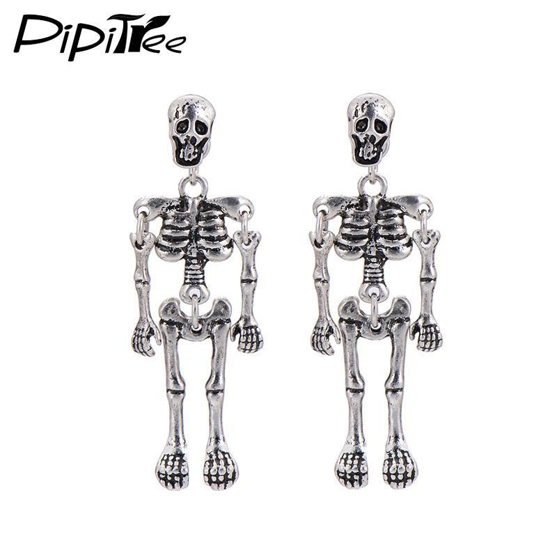 Stud Earrings Antique Vintage Punk Skeleton Skull Earrings - DiyosWorld