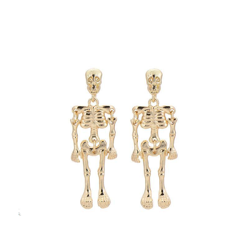 Stud Earrings Antique Vintage Punk Skeleton Skull Earrings - DiyosWorld