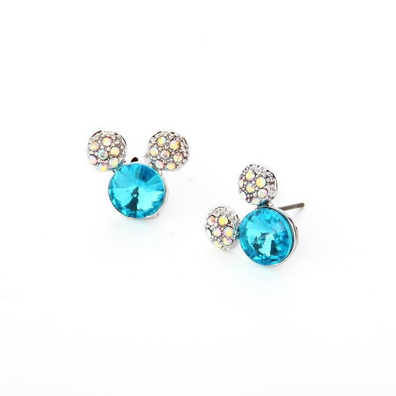 Stud Earrings Rhinestone Crystal Small Stud Earrings Blue - DiyosWorld