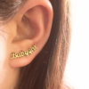 Stud Earrings Pair of Custom Name Earrings 18K Gold - DiyosWorld