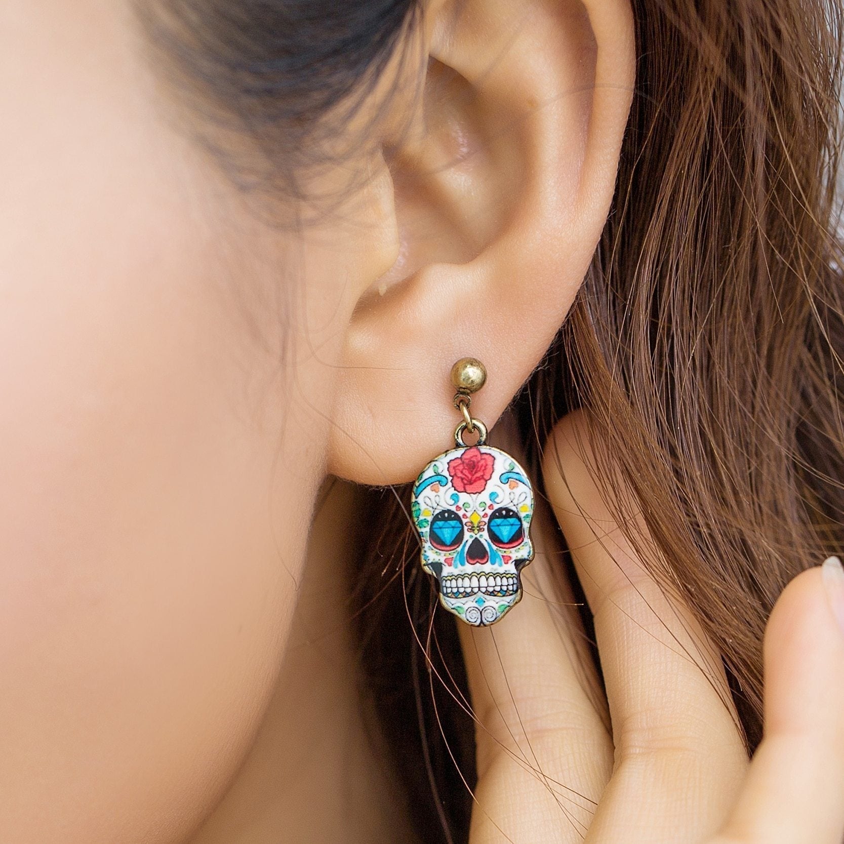 Stud Earrings Unique Skull Earring - DiyosWorld