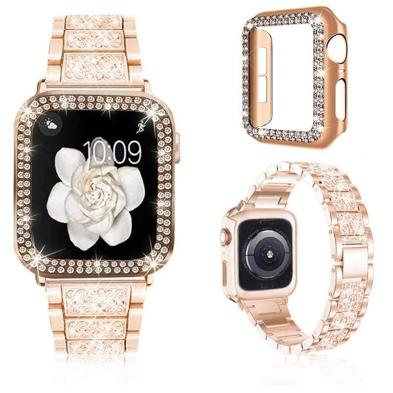 Watchbands Luxury iWatch Case And Strap Set- With Bling Diamond - DiyosWorld